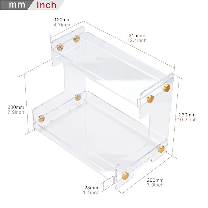 Bathroom Counter Organizer 2-Tier Bathroom Organizer Countertop Cosmetics Organizer Vanity Storage Shelf Rack for Bathroom Bedroom Kitchen