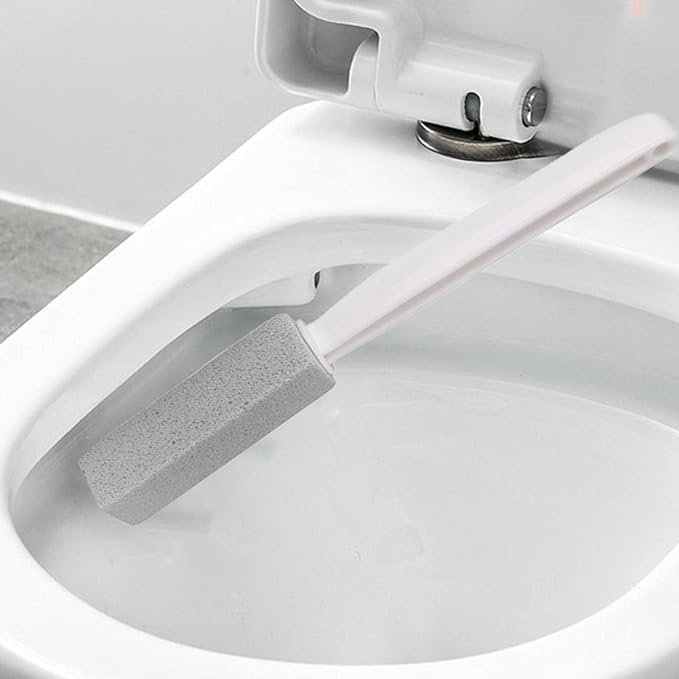 Toilet Cleaner Stone Dead Corner Grout Cleaner Long Handle Bathroom Appliances Toilet Brush for Household Cleaning (Gray 20.5cm)