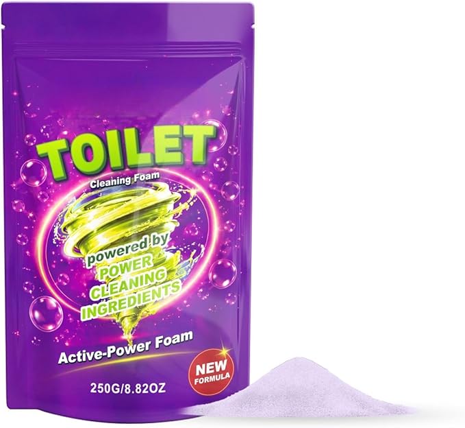 Ultra Foaming Toilet Cleaner Powder Pouches Self-Activating Cleaning Foam Easy Deep Clean for Home & Bathroom ﻿ (Water Lily)