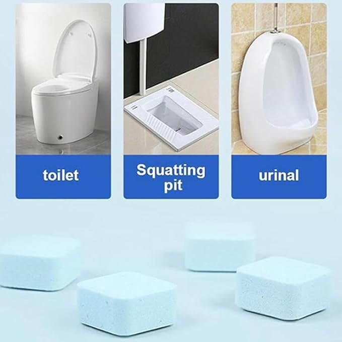 Toilet Bowl Cleaner Tablets, Toilet Tank Cleaning Formulas, Fresh Scent with Continuous Deep Cleaning System, Lightweight Hard Water and Limescale Treatmentz for Bathroom Use