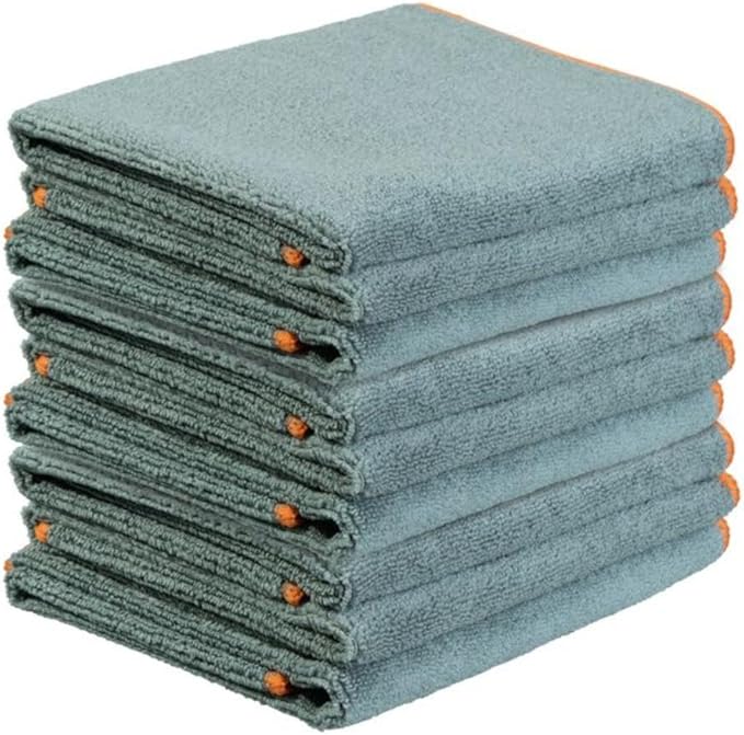 Superio Grey Microfiber Cleaning Cloth for Cars, Kitchen, Bathroom 16x16 Miracle Cloth, Lint Free Rags for Cleaning House, Washable Reusable, No Detergents Needed, Scratch & Streak Free, 9 Pack