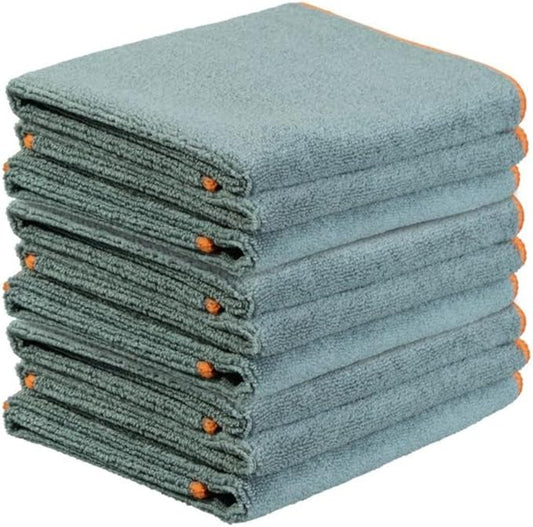 Superio Grey Microfiber Cleaning Cloth for Cars, Kitchen, Bathroom 16x16 Miracle Cloth, Lint Free Rags for Cleaning House, Washable Reusable, No Detergents Needed, Scratch & Streak Free, 9 Pack