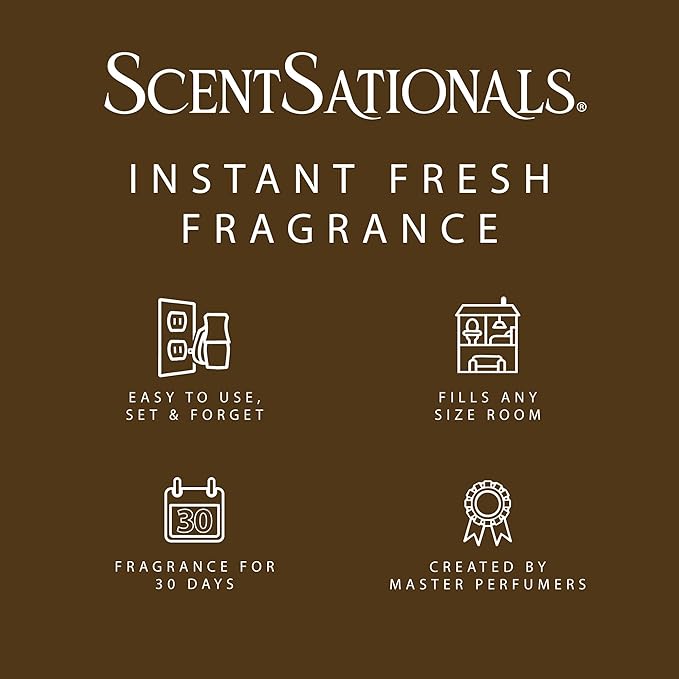ScentSationals Cinnamon Cheer Fragrance Oil Plug In Air Freshener Refills 3-Pack - Works with Scentsationals Wall Plugs, Long-Lasting Home Fragrance, 0.8 fl oz Each, Packaging May Vary