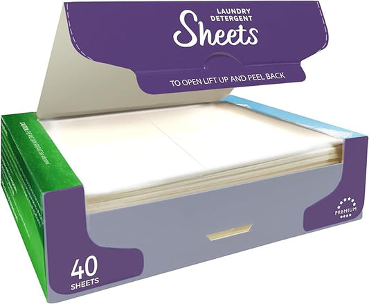 Laundry Detergent Sheets - Lavender Scent, 80 Loads Travel Sheets, No Plastic Jug, Home & Travel Washing