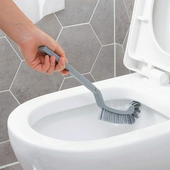 Toilet Gap Cleaning Set with Holder, Plastic Bathroom Bowl Cleaner and Base, Great Grip Strong Bristles - Perfect for A Completely Clean Bathroom Toilet Brush and Holder