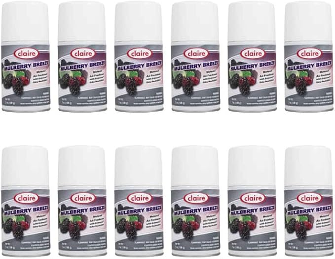 Claire CL106-12pk Mulberry Breeze Metered Air Freshener; 7 Oz. Net Wt, 12 Count
