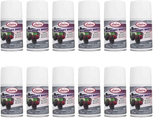 Claire CL106-12pk Mulberry Breeze Metered Air Freshener; 7 Oz. Net Wt, 12 Count