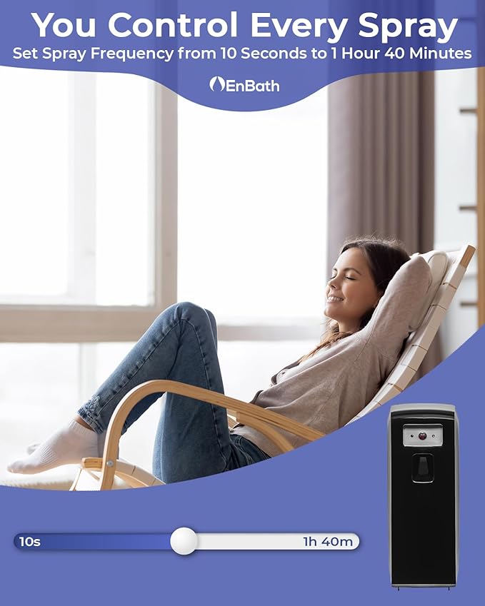 Programmable Automatic Air Freshener Spray Dispenser - Bluetooth App Controlled, Wall Mount or Standalone, Compatible with Glade & Airwick, Commercial or Home Use - IPhone (iOS) & Android Compatible
