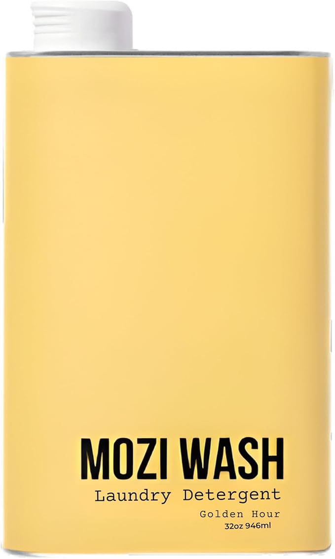 Mozi Wash Golden Hour Liquid Laundry Detergent – Concentrated Non Toxic Laundry Soap for HE & Standard Machines, Plant Based Formula, 50+ Loads, Warm Citrus Floral Scent, 32 oz