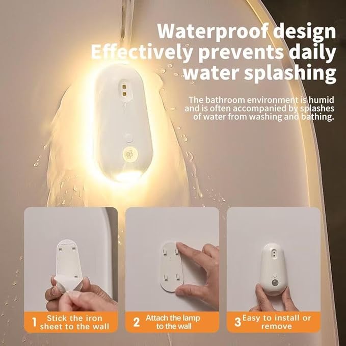 Self Cleaning Toilet Light with Night Light, Motion Sensor & Multi-Color Mode, Rechargeable, 3 Brightness Levels, Adhesive Mount, Splash-Proof for Bathroom, Great Gift for Kids Elderly Family