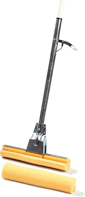 SPARTA Flo-Pac Sponge Mop Roller Mop for Cleaning, 12 Inches, Yellow