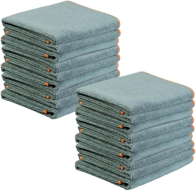 Superio Grey Microfiber Cleaning Cloth for Cars, Kitchen, Bathroom 16x16 Miracle Cloth, Lint Free Rags for Cleaning House, Washable Reusable, No Detergents Needed, Scratch & Streak Free, 18 Pack