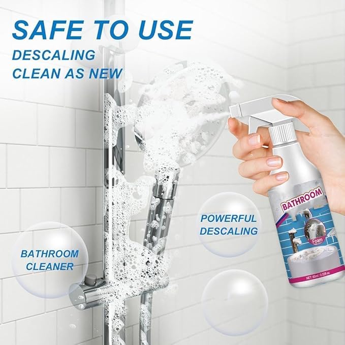 Life Sunny Bathroom Descaler, Lifesunny Bathroom Cleaner, Lifesunny Foam Cleaner, Bathroom Descaler Stubborn Stains Cleaner for Bathroom Glass, Wash Basin, Bathtub (5pcs)
