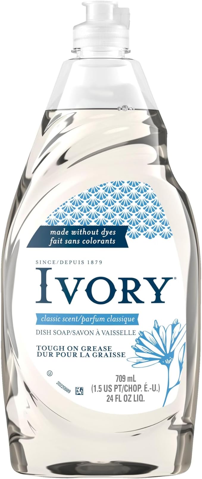 Ivory Classic Dish Soap, Dishwashing Liquid, Original 709ML / 24 FL Oz