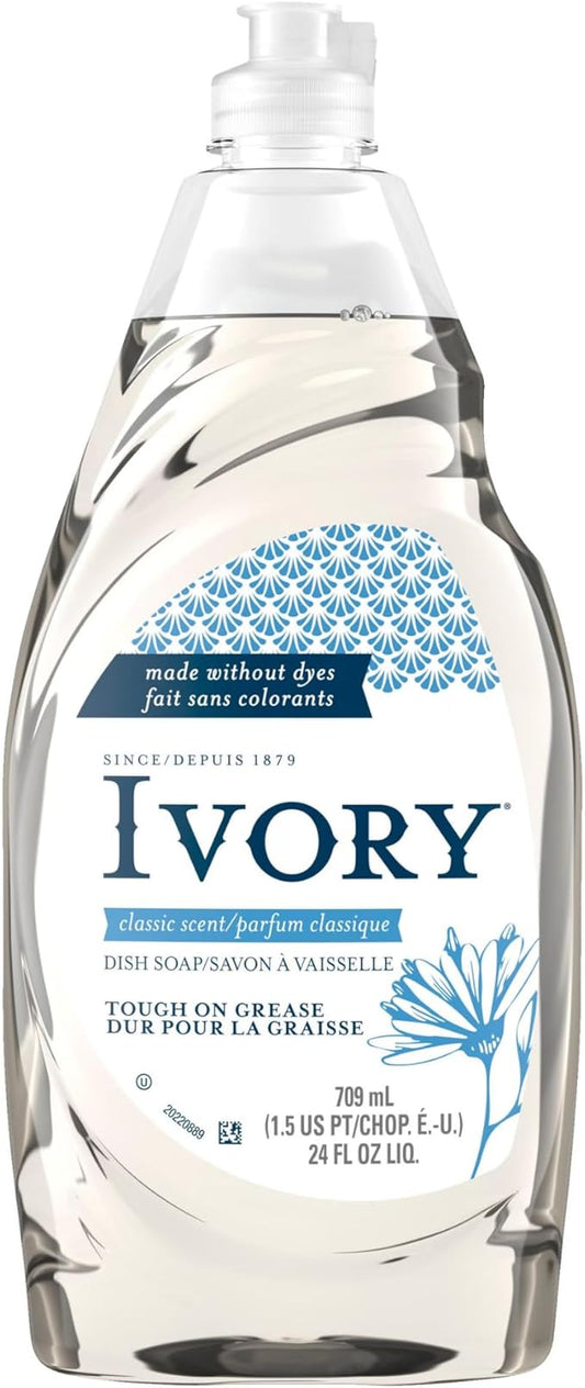 Ivory Classic Dish Soap, Dishwashing Liquid, Original 709ML / 24 FL Oz