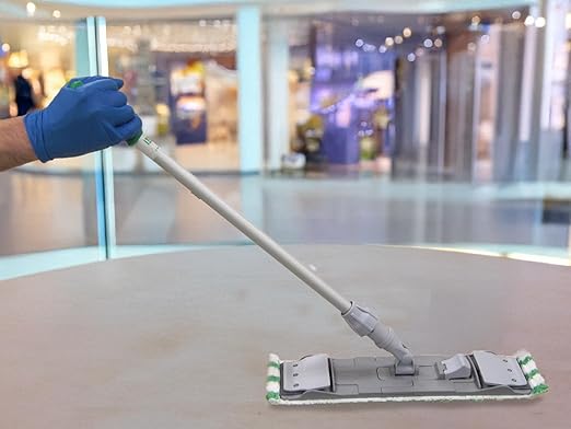Unger Commercial Desk and Table Cleaning Kit - Dual-Compartment Bucket with Flat Mop System for Offices Schools & Facilities, Efficient Surface Cleaning System - CK047