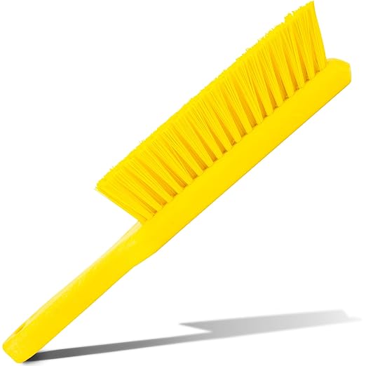 SPARTA 8 Inch Soft Counter Brush with Polyester Bristles and 5 Inch Handle, Color Coded Handheld Broom for Tables Countertops and Foodservice Surfaces, 13 Inch Overall Length, Yellow, Pack of 6