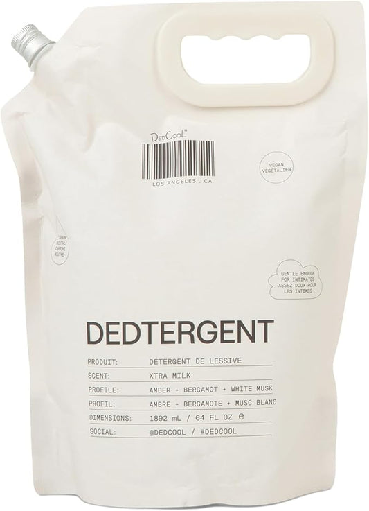 DedCool Liquid Laundry Detergent in Xtra Milk | Luxurious Scent | Stain-Removing Formula | Infused with Natural Essential Oils | Non-Toxic | Up to 120 Washes | 64 fl oz