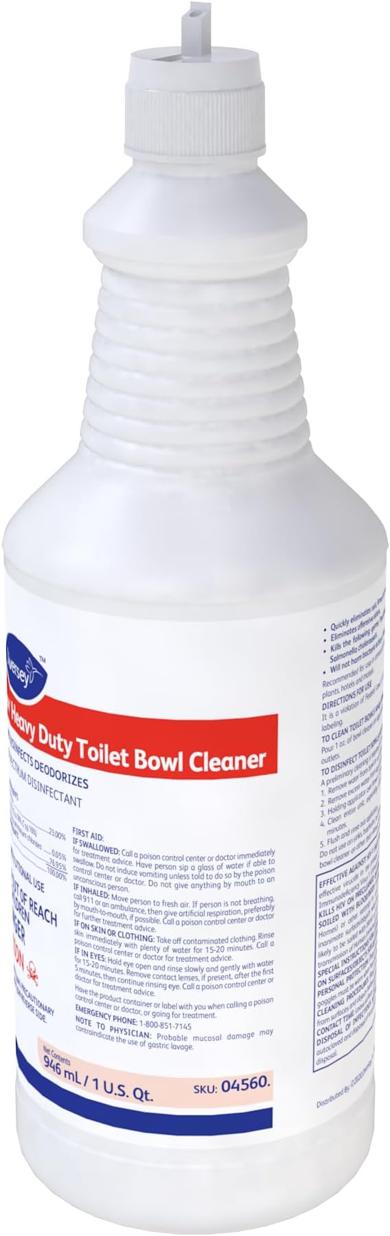 CREW 04560 Heavy Duty Toilet Bowl Cleaner & Disinfectant, 23% HCI removes Rust Stains, Lime Scale with Mint Scent, Ready-to-Use, 32-Ounce