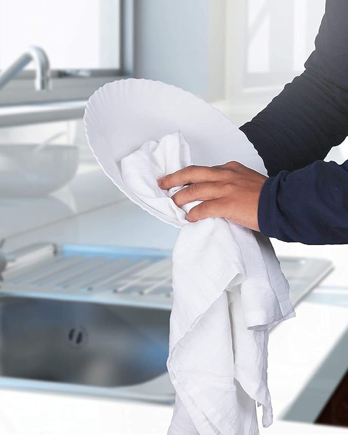 Simpli-Magic 79146 Flour Sack Kitchen Towels, Pack of 12, White