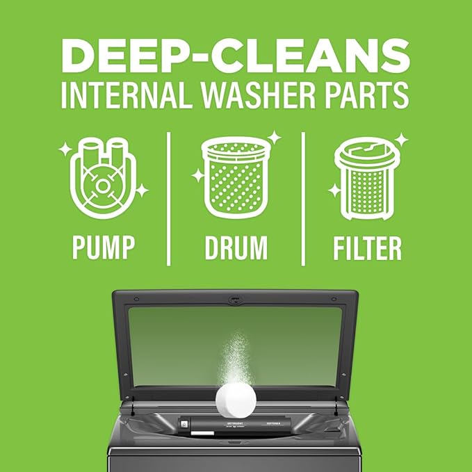 Affresh Washing Machine Cleaner, Helps Power Away Odor Causing Bacteria & Grime Deep Inside Pump, Valve & Hoses, 5 Time Release Tablets, 5 Month Supply