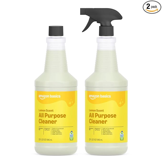 Amazon Basics All Purpose Cleaner, Lemon Scent, 32 fl oz, Pack of 2 (Previously Presto!)