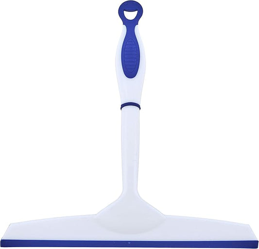 Superio Rubber Squeegee Blue 10", Streak Free All Purpose Window Squeegee, Comfort Grip Handle and Hanging Hook.