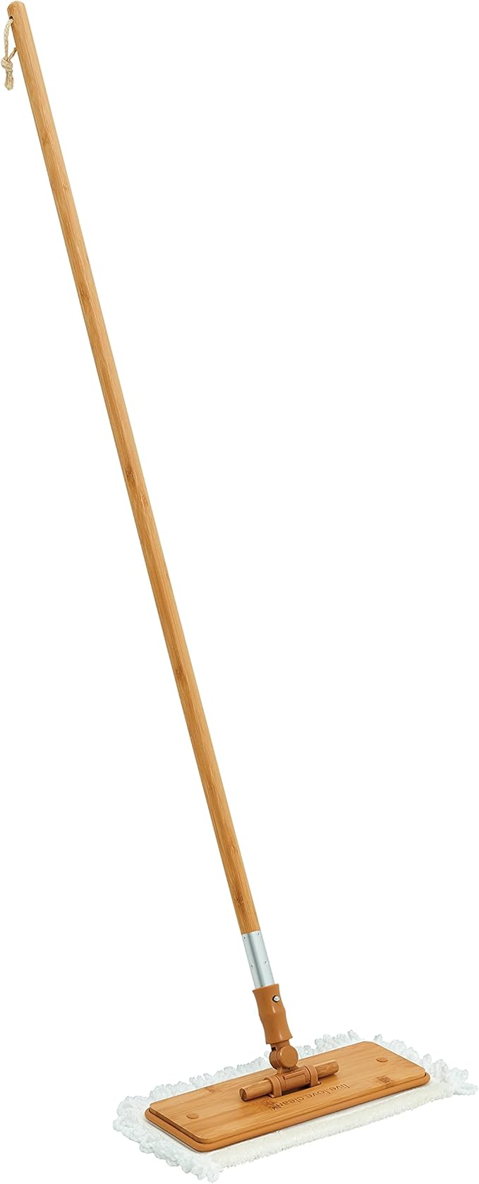 Harper Live.Love.Clean. Bamboo 2-in-1 Smooth Surface Wet/Dry Dust Mop with (2) Washable Pads for Cleaning Dust, Pet Hair & Fine Dry Dirt
