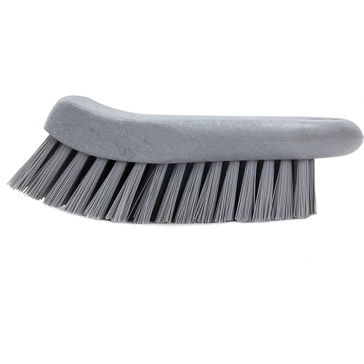 SPARTA Plastic Cutting Board Scrub Brush with Hanging Hole for Washing Cutting Boards, 6 Inches, Gray