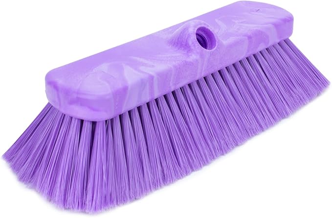 SPARTA 41278EC68 Flo-Thru Plastic Wall Scrub Brush, Equipment Brush With Soft Nylex Bristles For Industrial Kitchens, Hospitals, Commercial Cleaning, 4 Inches, Purple