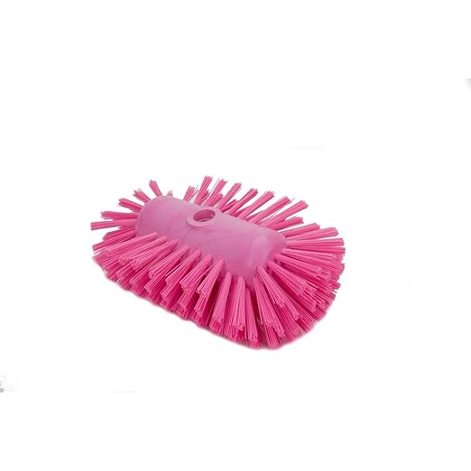 SPARTA Tank and Kettle Scrub Brush Heavy-Duty Tile Brush, Color-Coded and Handle Compatible (Sold Separately) for Optimal Access In Spacious Containers, Plastic, 5.5 X 9.5 Inches, Pink, (Pack of 2)