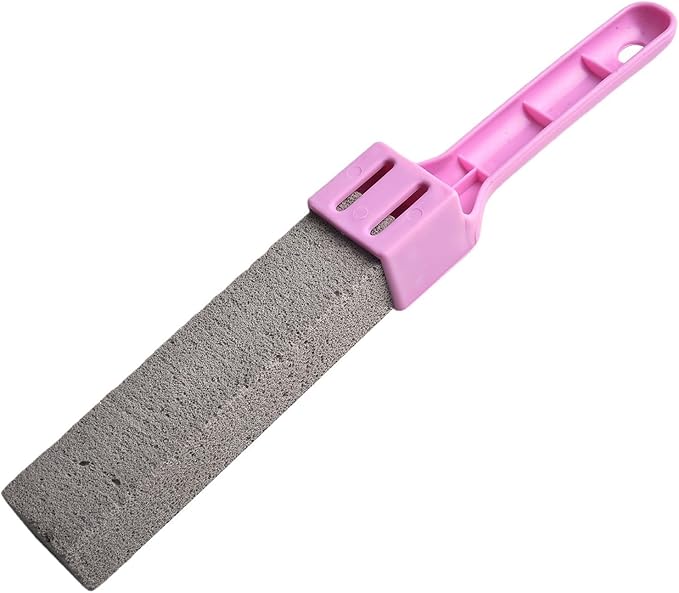 Natural Pumice Toilet Cleaning Brush With Ergonomic Handle For Removing Yellow Stains Rust Scale On Toilets Sinks Bathtubs Tiles Chemical-Free Multi-Use Bathroom for SURFACE Cleaner (Purple)