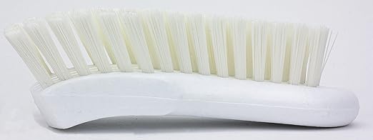 SPARTA Plastic Cutting Board Scrub Brush with Hanging Hole for Washing Cutting Boards, 6 Inches, White