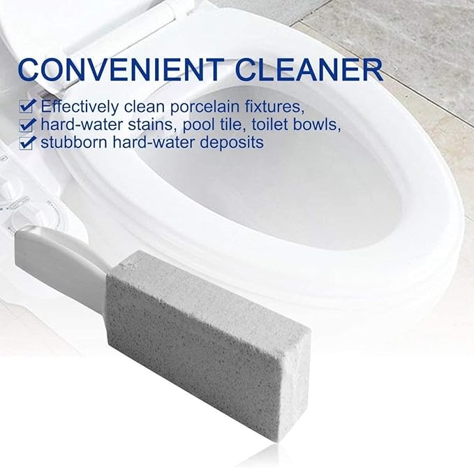 1Pc Natural Pumice Stone Toilets Brush Quick Cleaning Stone Cleaner with Long Handle for Toilets Sinks Bathtubs