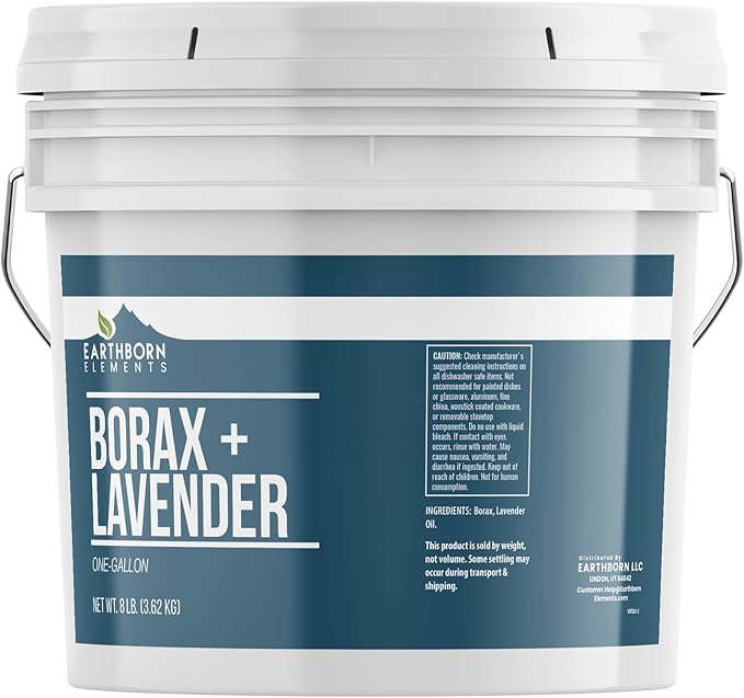 Earthborn Elements Borax with Lavender Essential Oil, 1 Gallon Bucket, Light & Refreshing Scent, Laundry Additive