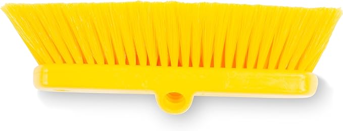 SPARTA 41278EC04 Flo-Thru Plastic Wall Scrub Brush, Equipment Brush With Soft Nylex Bristles For Industrial Kitchens, Hospitals, Commercial Cleaning, 4 Inches, Yellow