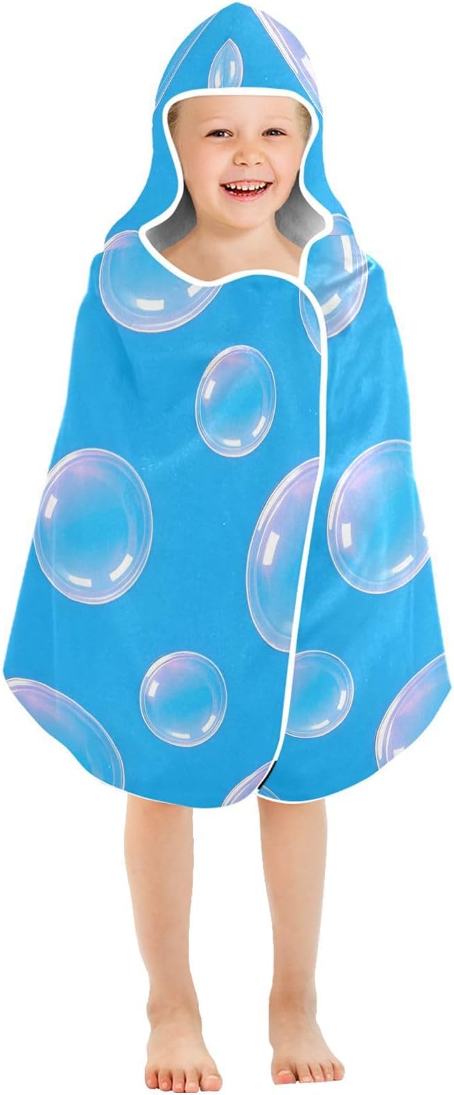 SUABO Kids' Bath Towels Bubble Hooded Towels for Boys Girls,Toddler Towels Multi-Purpose for Beach,Pool and Bathroom,23.5" x 50", Soft and Highly Absorbent
