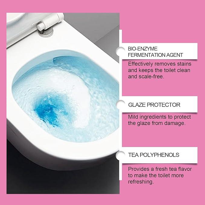 Toilet Bowl Cleaner Tablets 8 Pack, Multi-functional Toilet Cleaning Sticks, Long-Lasting Drop-in Tank Tablets with Sustained-Release Technology, Fight Tough Stains Odors,Compatible with Most Toilets