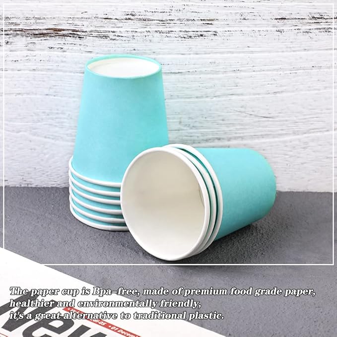 300 Pack 3 oz Paper Cups, Bathroom Cups Disposable,Moushwash Cup Small Snack Cup for Water, Juice, Candy Ideal for Party Bathroom and Office (Blue)