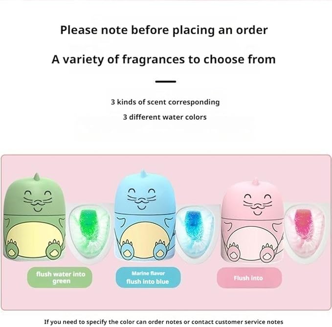 Cute Dinosaur-shaped Magic Toilet Cleaning Bottle, Toilet Cleaner & Toile-t Deodorizer Wonder, Cleaning Tank Cleaner With Ocean, Jasmine, And Peach Scent Leaving Looking Fresh