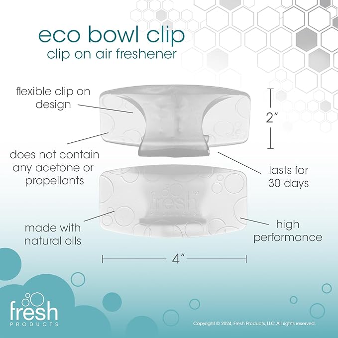 Fresh Products Eco Bowl Clip 2.0 Toilet Bowl Air Freshener, Honeysuckle Scent, 4 Clips