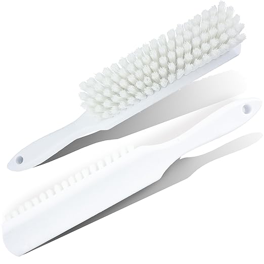 SPARTA 8 Inch Soft Counter Brush with Polyester Bristles and 5 Inch Handle, Color Coded Handheld Broom for Tables Countertops and Foodservice Surfaces, 13 Inch Overall Length, White, Pack of 6