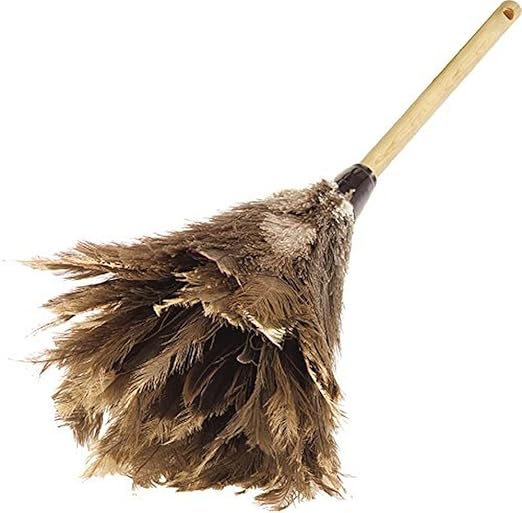 Carlisle FoodService Products 4574300 Wood Handle Feather Duster, 24" Overall Length, Brown