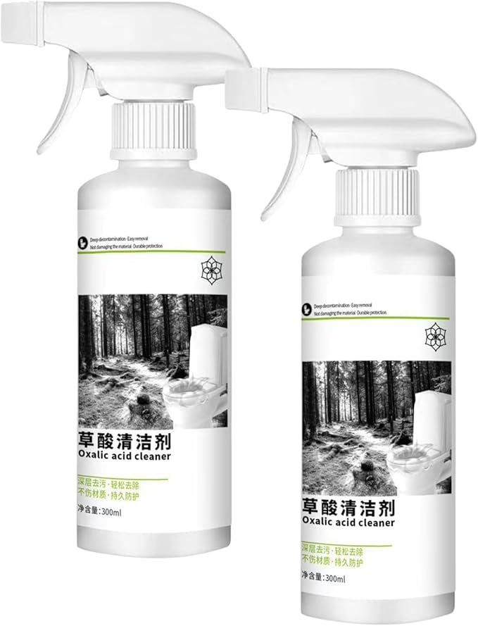 Oxalic Acid Powerful Stain Cleaner, Highly Effective Oxalic Acid Toilet Cleaner, 300ml Multi-purpose Stain Removal Cleaning Spray for Floor Countertop and Toilet (2)