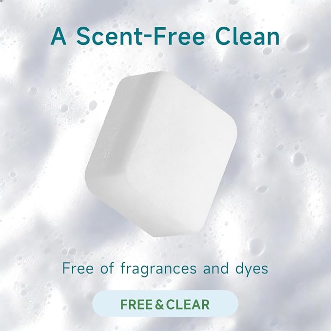 100% Plastic-Free Dishwasher Detergent Tablets, 72 Count, Free & Clear, All-in-One Dishwashing Pods, Enzyme-Powered for Stuck-On Food, Phosphate & Dye Free, Residue-Free Sparkling Shine