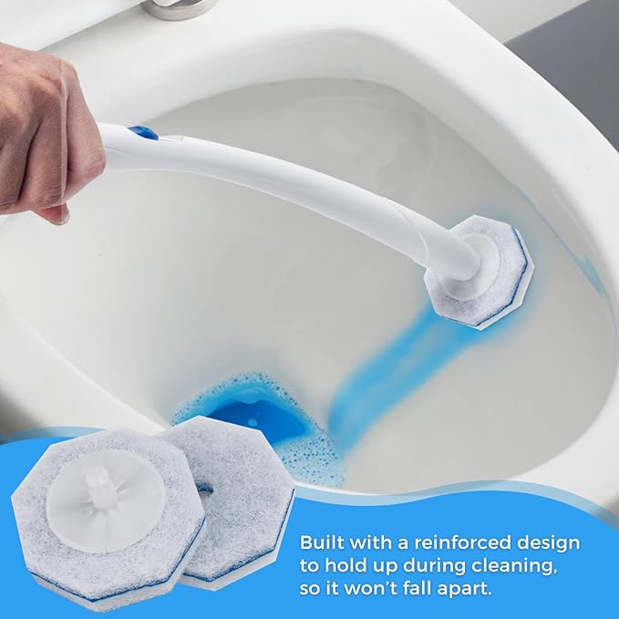 Disposable Toilet Wand Refills Compatible with Clorox Toilet Cleaning Scrubber, 60 Count Toilet Bowl Cleaner Brush Refill Pads
