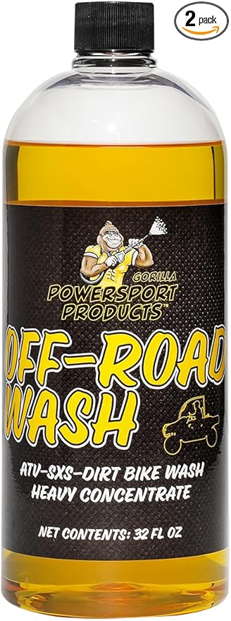 Garage Gorilla Off-Road Wash | Concentrated Mud Remover & Powersport Cleaner | Biodegradable & Safe for All Surfaces | High-Sudsing Foam | for ATVs & UTVs & Off-Road Vehicles | 2 Bottles, 32oz.