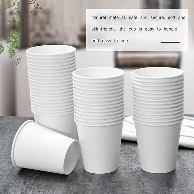 300 Pack 3 oz White Paper Cups, Bathroom Cups Disposable, Moushwash Cups for Snack, Water, Juice,Candy Ideal for Party Bathroom and Office
