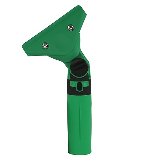 Unger Commercial ErgoTec® SwivelLoc Squeegee Handle, 0° Angle, Green/Black, Case of 5 – Ergonomic Swivel Handle for Low Window Cleaning LS000