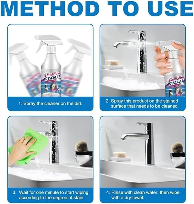 Foam Cleaner Bathroom, Bathroom Descaler Stubborn Stains Cleaner, Bathroom Descaler Foam Cleaner Spray (1 Pcs)